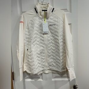 Craft Women's XL ADV SubZ Jacket 3 Tofu White NWT Thumb Grips